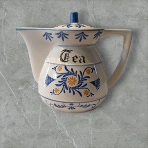 1960s Vintage Royal Sealy Japan Blue and White Tea Pot